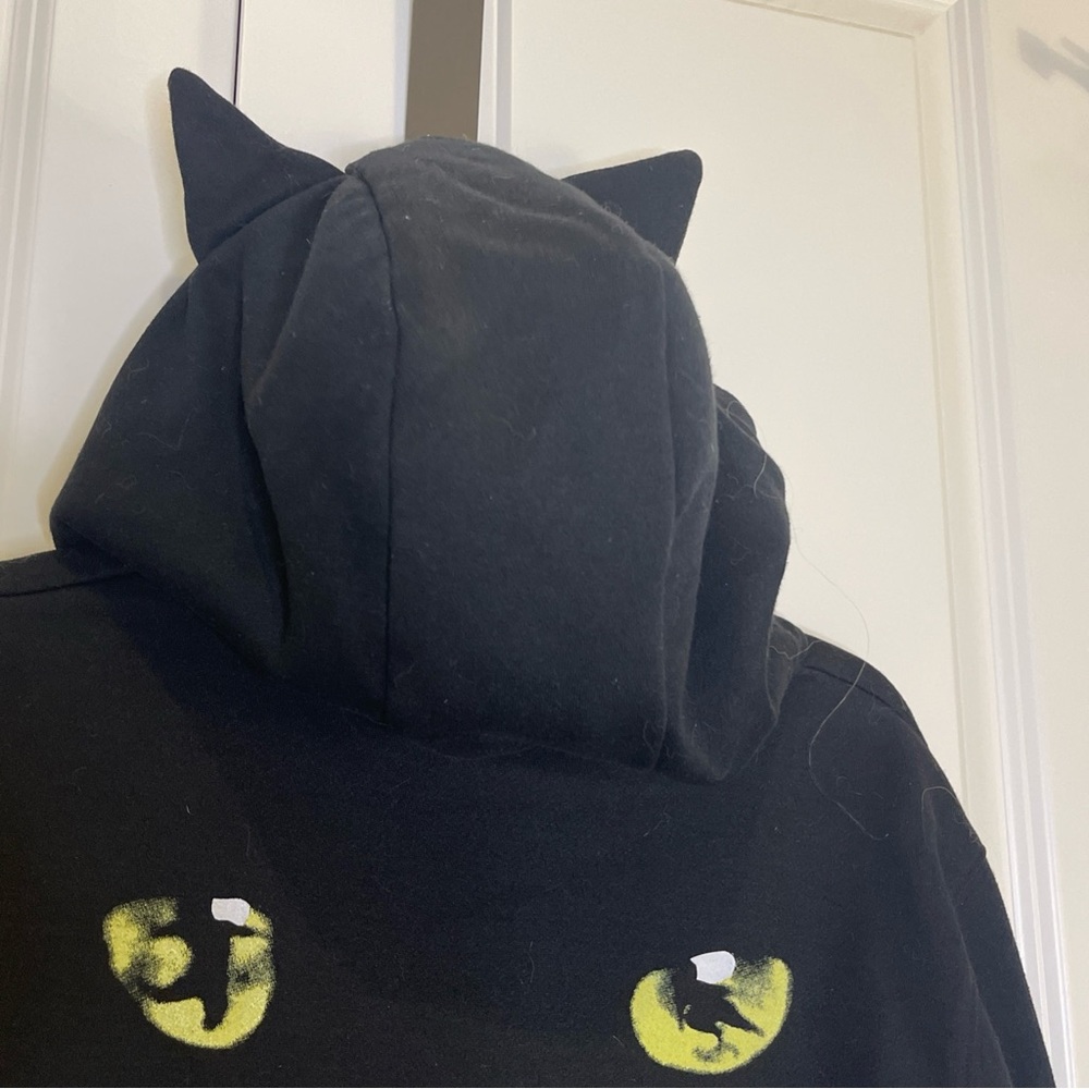 CATS Musical Official Zip Up Hoodie Size Medium Adult With Cat Ears Hood 1981 - Picture 4 of 7